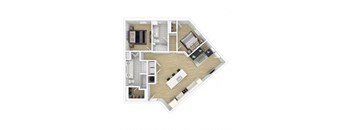 a floor plan of a home with a bedroom and a living room