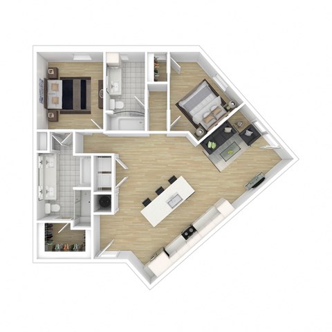 a floor plan of a home with a bedroom and a living room