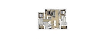 a floor plan of a 1 bedroom floorplan with a bathroom and a living room