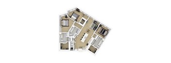 a floor plan of a house with a bedroom and a living room