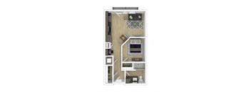 a floor plan of a one bedroom apartment