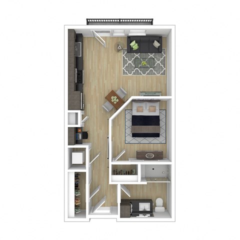 a floor plan of a one bedroom apartment