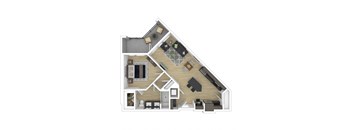 bedroom floor plan an in 3d