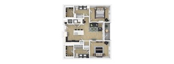 bedroom floor plan an in 3d