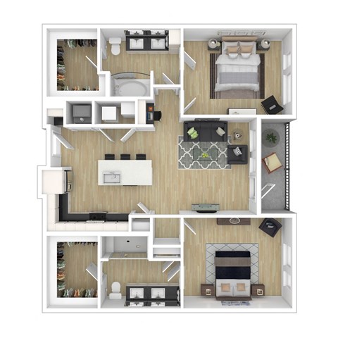 bedroom floor plan an in 3d