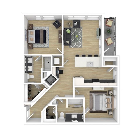 bedroom floor plan an in 3d