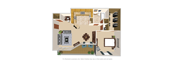 1 Bedroom Floor Plan at Colonial Village, Crescent Springs