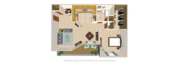 1 Bedroom Floor Plan at Colonial Village, Kentucky