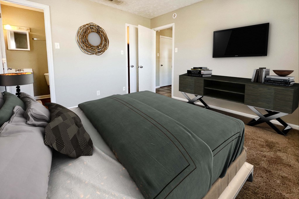 Bedroom with cozy bed at Park Place, Richmond, KY, 40475