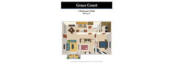 2 Bedroom Floor Plan at Grace Court, Kentucky