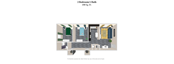 2 bed 2 bath floorplan A at Park Place, Richmond, KY, 40475
