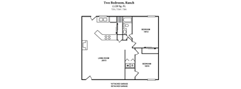 Two Bedroom Ranch Floor Plan at The Villas at Kingswood, West Chester, OH