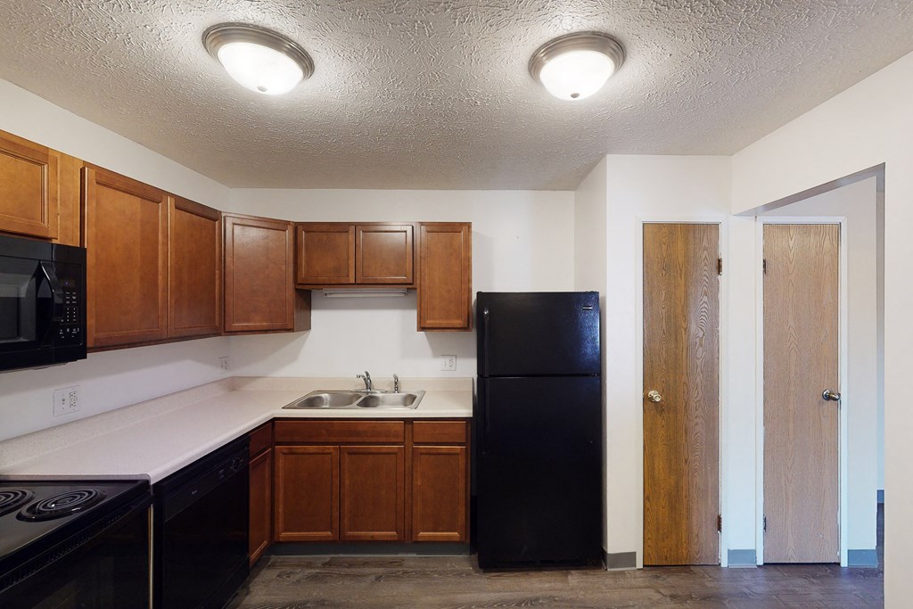 Kitchen with ceiling lights at Quail Meadow Apartments, Cincinnati, 45240