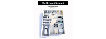 2 Bed 2 Bath Floor Plan at Hartland Place, Lexington, 40517