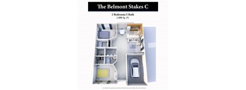 2 Bedroom Floor Plan at Hartland Place, Lexington, KY