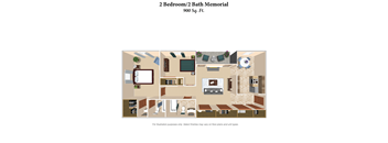 a floor plan of the 2 bedroom 2 bath  at The Overlook at Ft. Thomas, Ft. Thomas