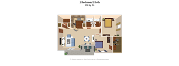 a floor plan of a 2 bedroom 2 bath apartment  at The Overlook at Ft. Thomas, Ft. Thomas, 41075