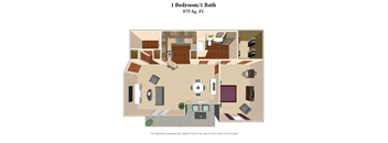 the floor plan of i bedroom 1 bath  at The Overlook at Ft. Thomas, Ft. Thomas, 41075