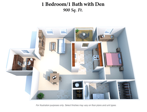 1 Bedroom 1 Bath With Den at Knobs Pointe Apartments, New Albany, Indiana