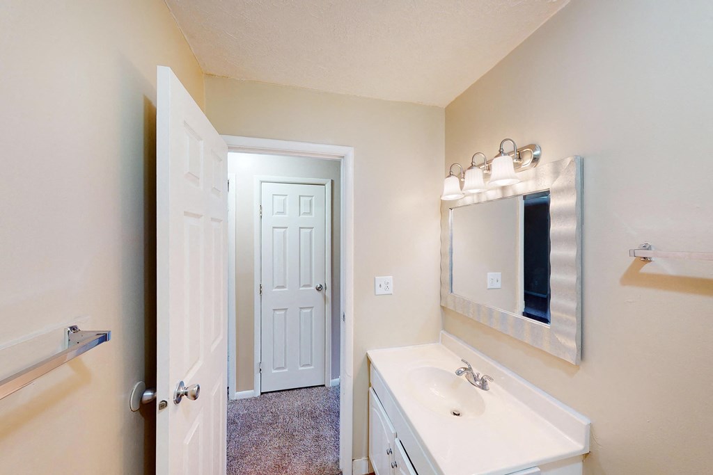 Bathroom lights at Sharondale Woods Apartments, Cincinnati