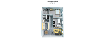 the falls floor plan  2 bedroom  baths