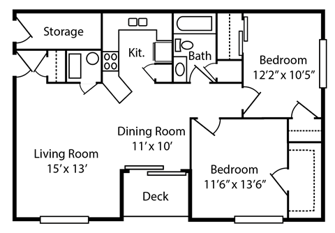 a floor plan of a house with a living room and a dining room  at Walton Ridge Apartments, Walton, KY, 41094