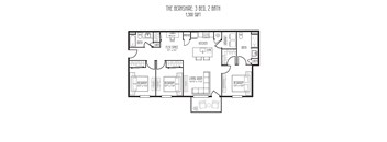 Berkshire Floor Plan at The Meridian on 32 Apartments, Batavia, Ohio