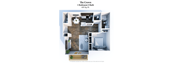 Parkway Trails 1 Bedroom 1 Bath 3D at Parkway Trails, Kentucky, 41042