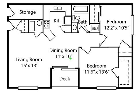 a floor plan of a house with a living room and a dining room  at Walton Ridge Apartments, Kentucky