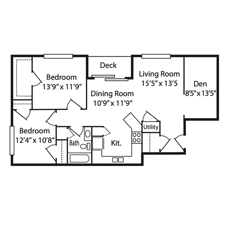 a floor plan of a studio apartment with a dining room and a living room  at Walton Ridge Apartments, Walton, Kentucky
