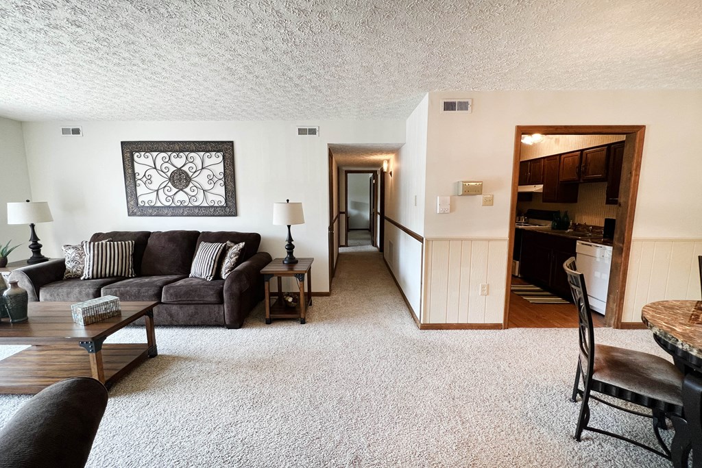 Model Living Area  at Crestbrook Apartments & Townhomes, Crescent Spring