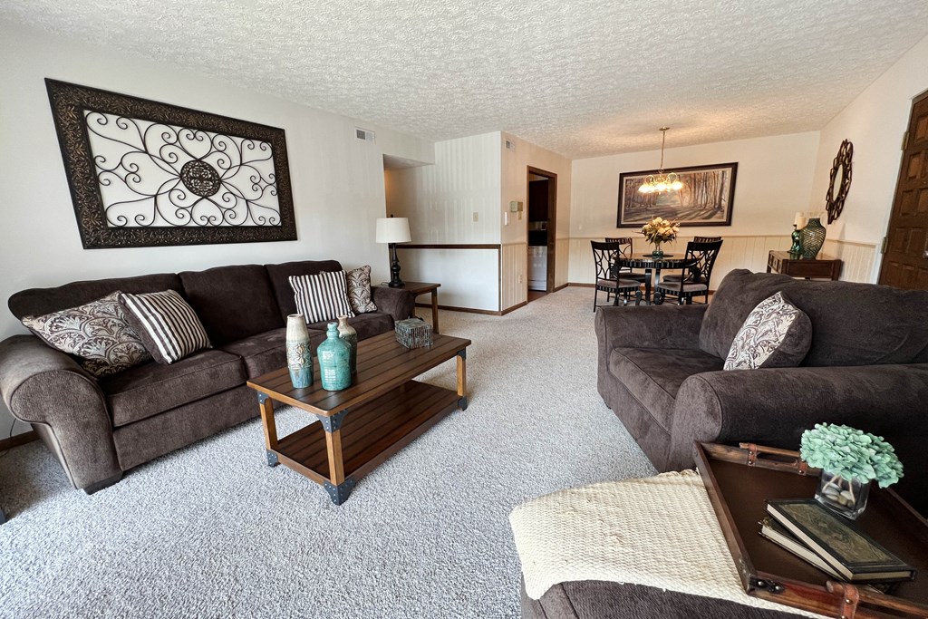 Living Room With Kitchen  at Crestbrook Apartments & Townhomes, Kentucky