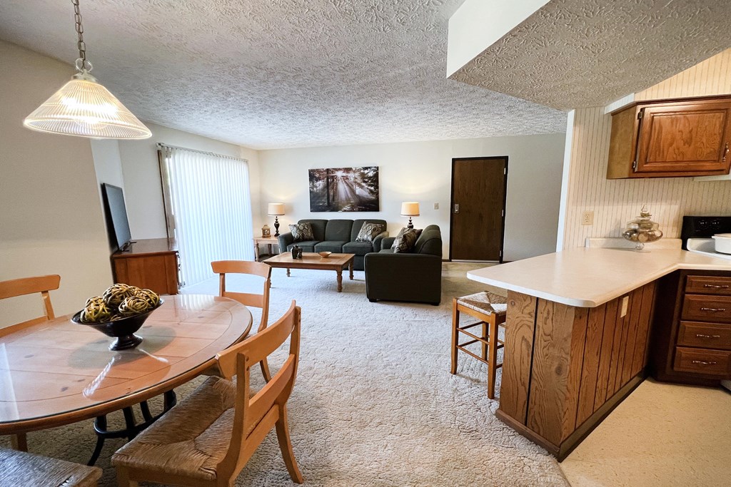 Dining Area With Kitchen at Colonial Village, Kentucky