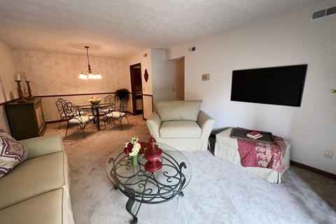 Living Room With TV  at Devou Village, Ft. Wright, Kentucky