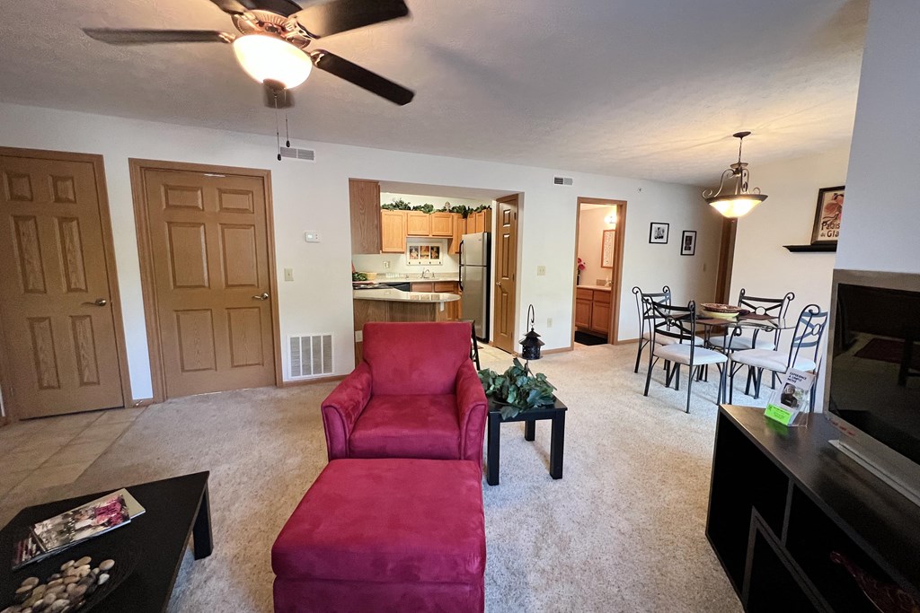 Living Room With Dining Area at Walton Ridge Apartments, Walton