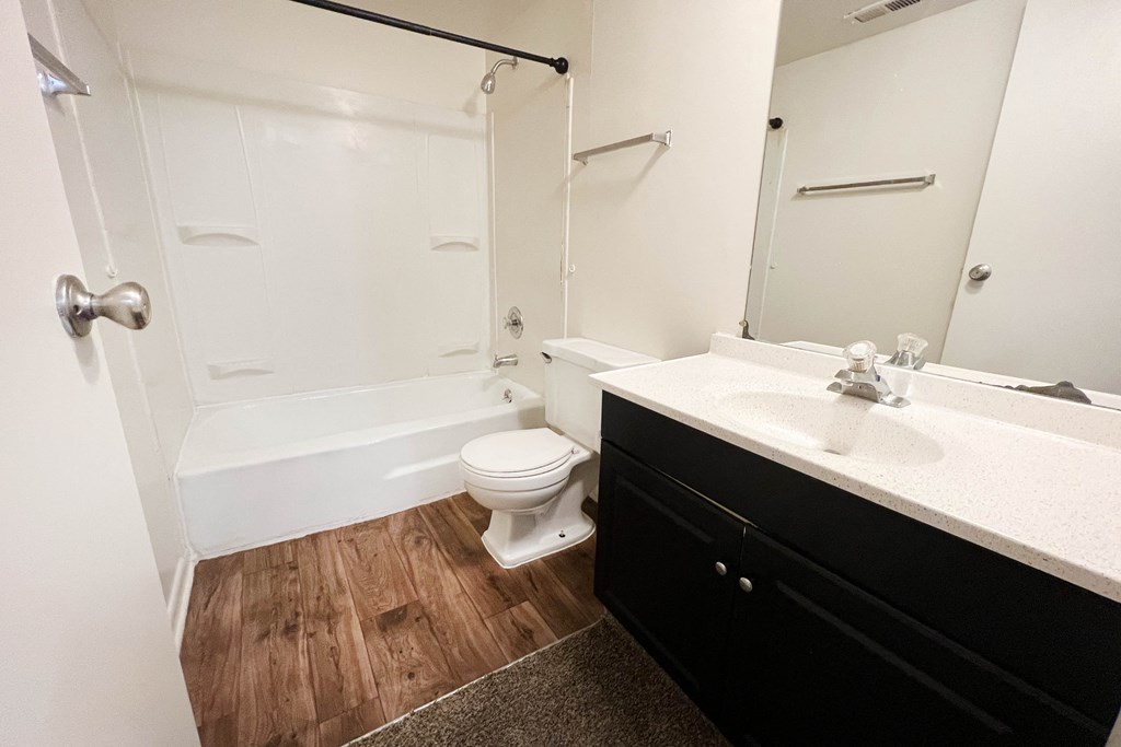 Bathroom white interior at Miamisburg by the Mall, Miamisburg