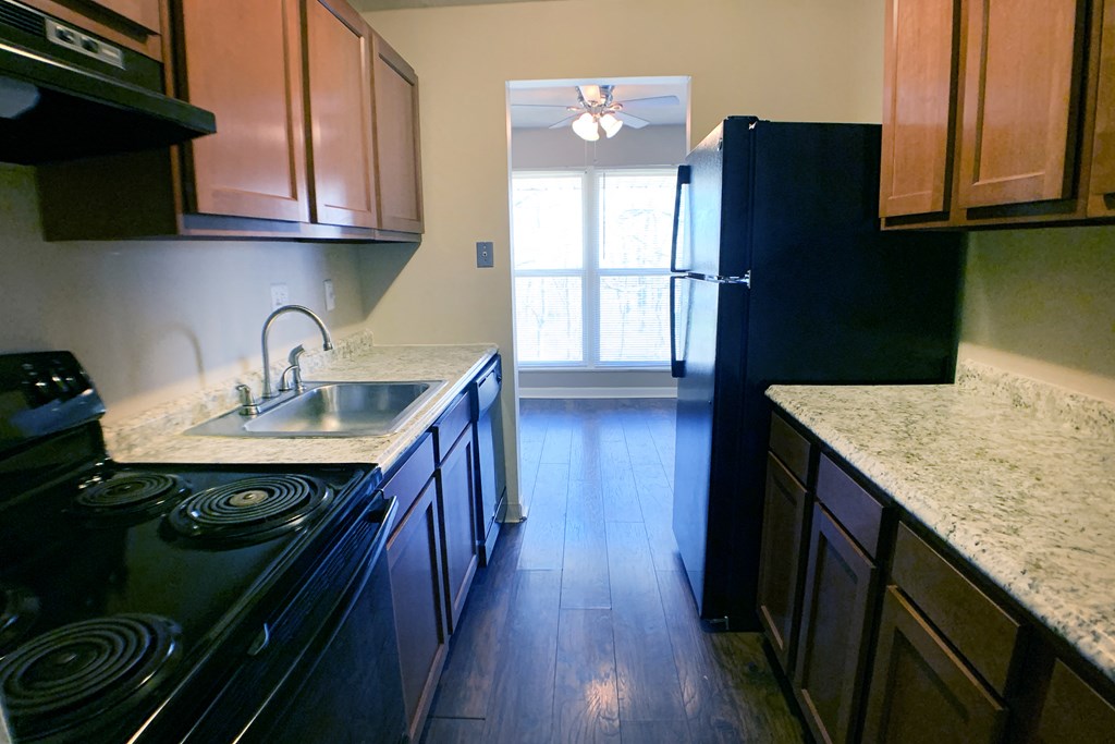 renovated kitchen at Timber Ridge Apartments, Ohio