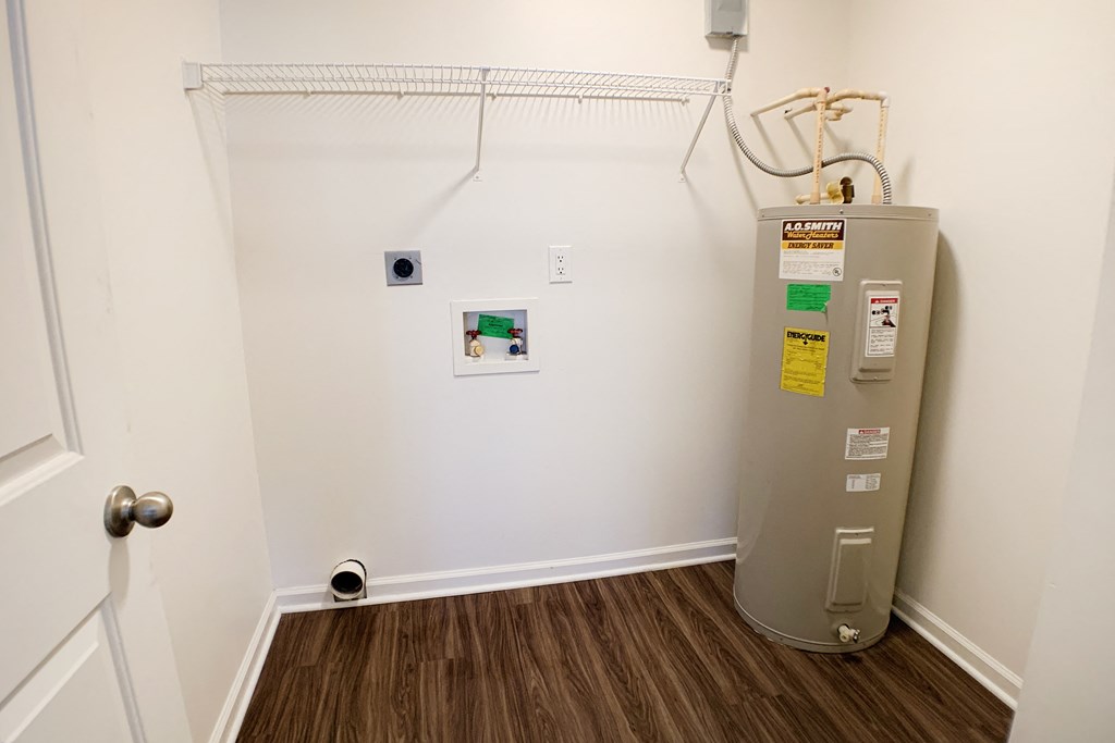 a water heater in the corner of a room  at Aberdine Place, Kentucky, 40324