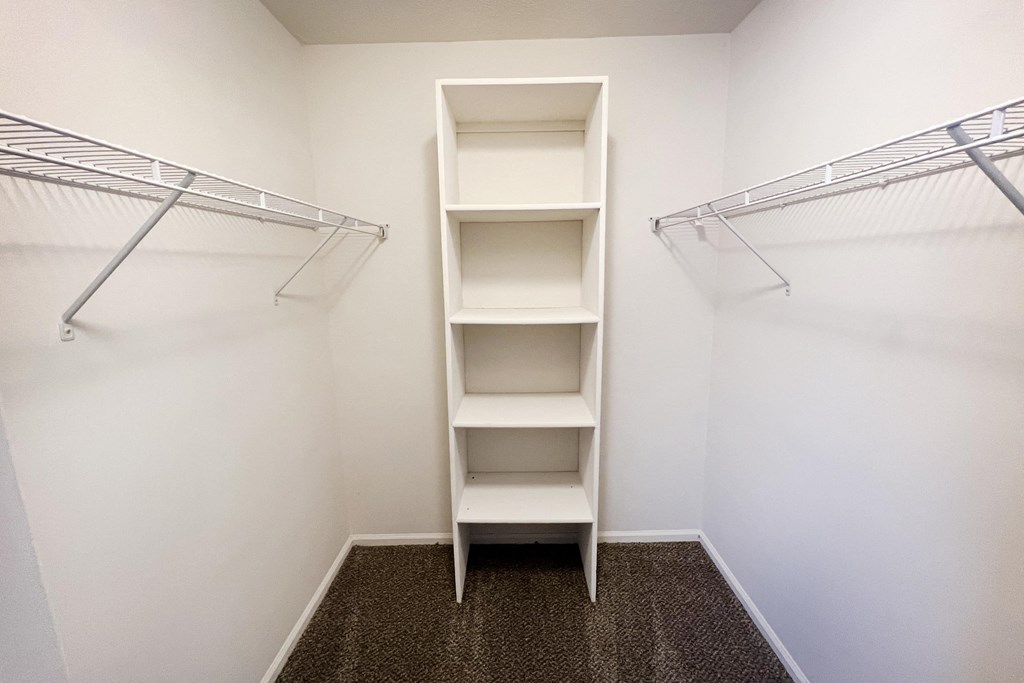 Closet shelves at Deercross Apartments, Ohio