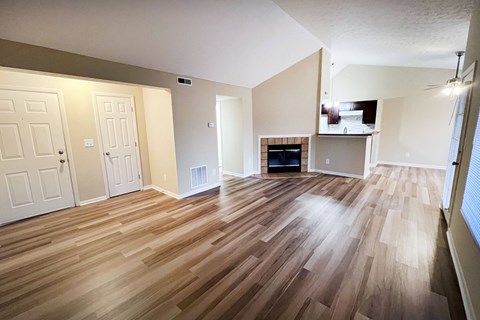 Contemporary Finishes Include Wood And Tile Flooring  at The Vinings Apartments, Cincinnati