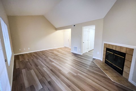 Living Area With Fireplace at The Vinings Apartments, Ohio, 45245