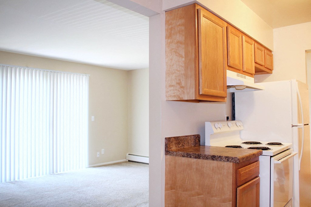Wooden cabinets at Crown Pointe Apartments, Kentucky