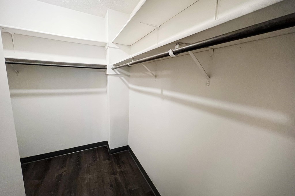 a spacious walk in closet in a 555 waverly unit at Quail Meadow Apartments, Ohio, 45240