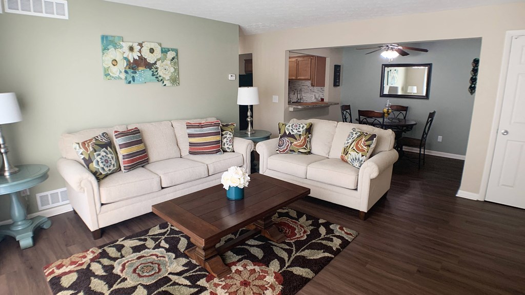 Modern Living Room at Fox Run Apartments, Cincinnati