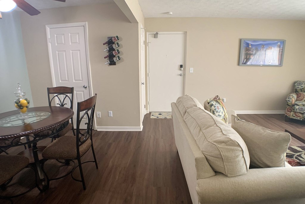 Model Living Room at Fox Run Apartments, Ohio