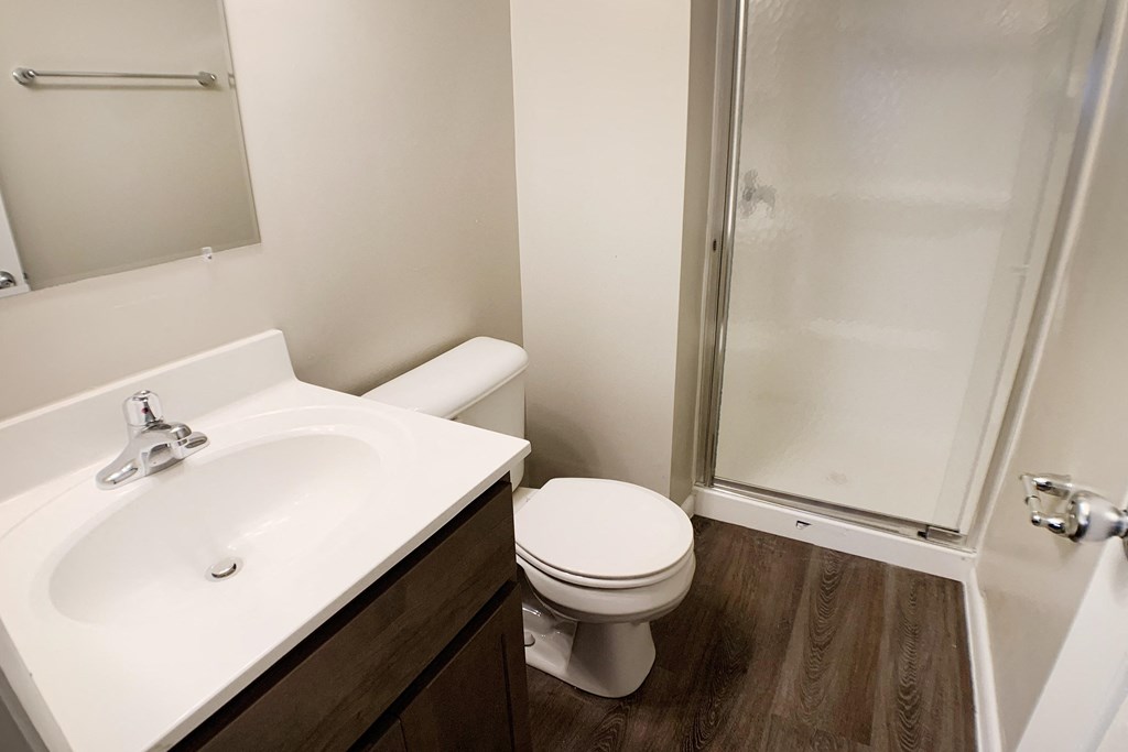 Renovated Bath  at Revere Village Apartments, Ohio