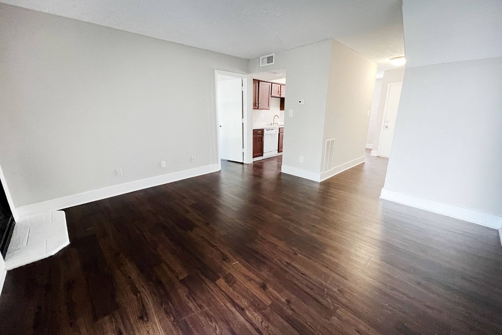 an empty living room with hardwood floors at 450 on Keeneland, Richmond, KY