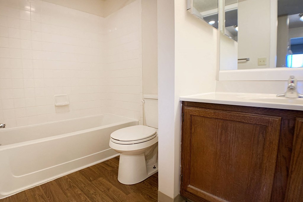 Bath with cabinet at Deercross Apartments, Cincinnati, 45236