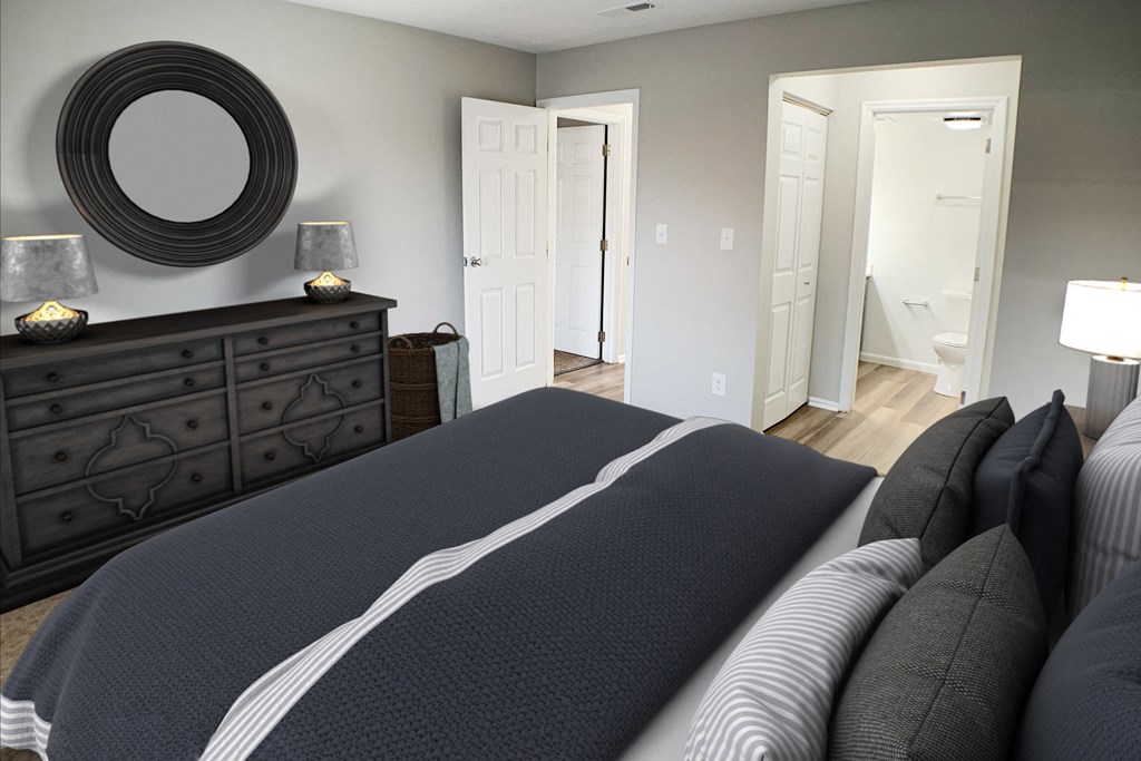 Virtual Model Bedroom at Steeplechase Apartments, Loveland, OH, 45140