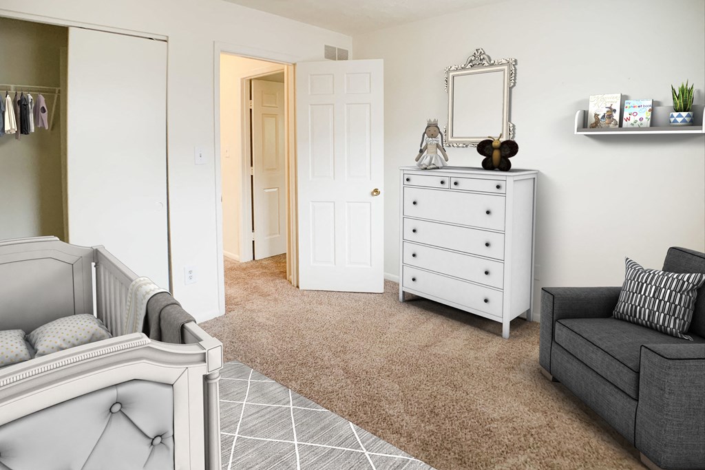 Bedroom With Closet  at Revere Village Apartments, Ohio